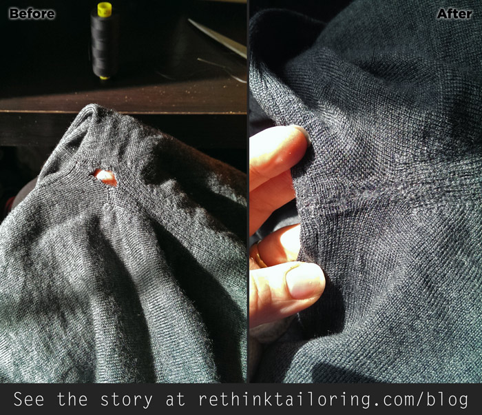 Sweater reweaving - RETHINK Tailoring