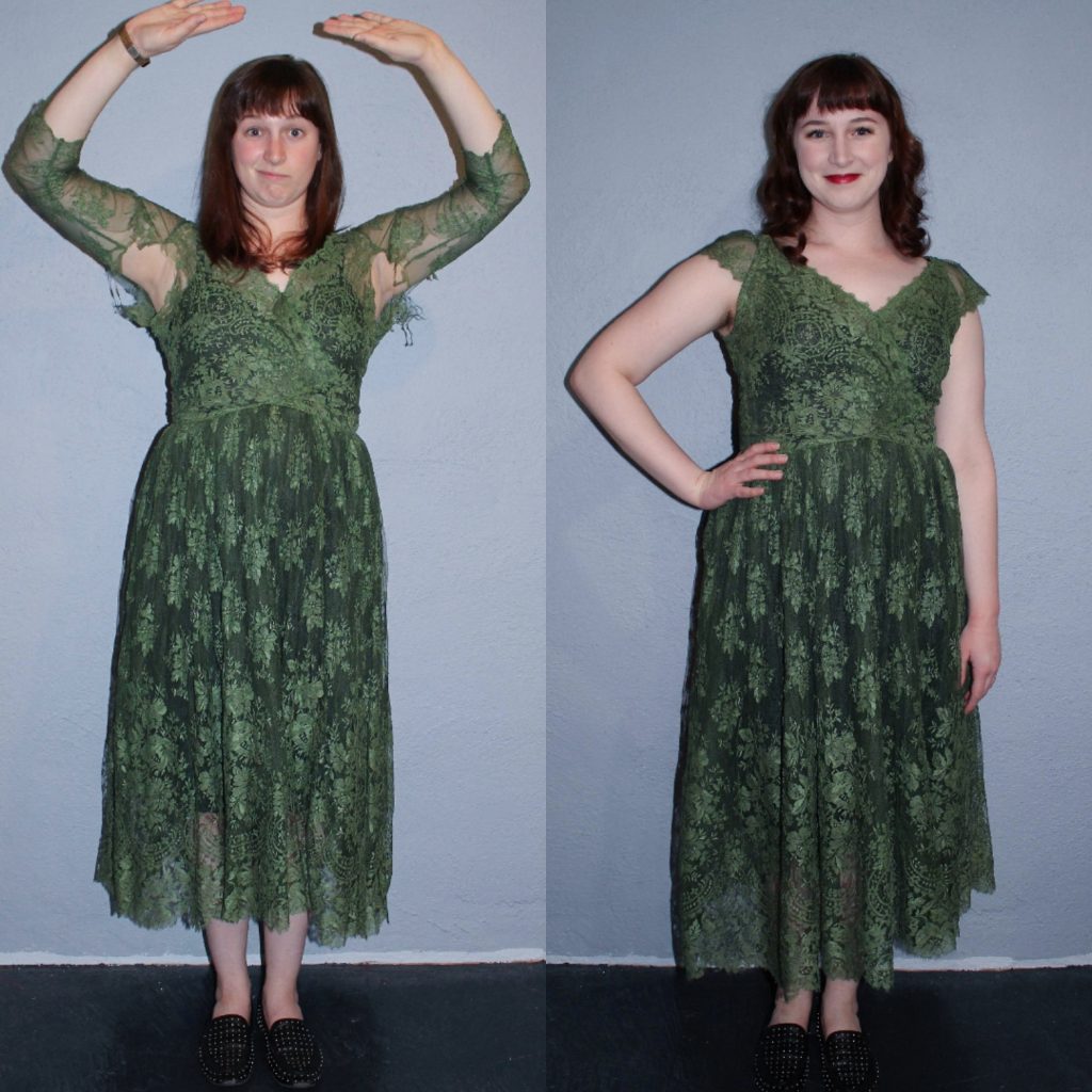 vintage dress creative repair before and after